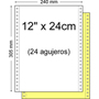 BASIC PAPEL CONTINUO COLOR 12" x 24cm 2T 1.500-PACK 1224B2C